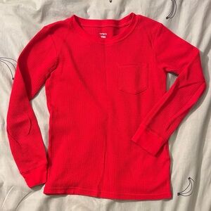 Cat & Jack Vibrant Red Long Sleeve Tee
